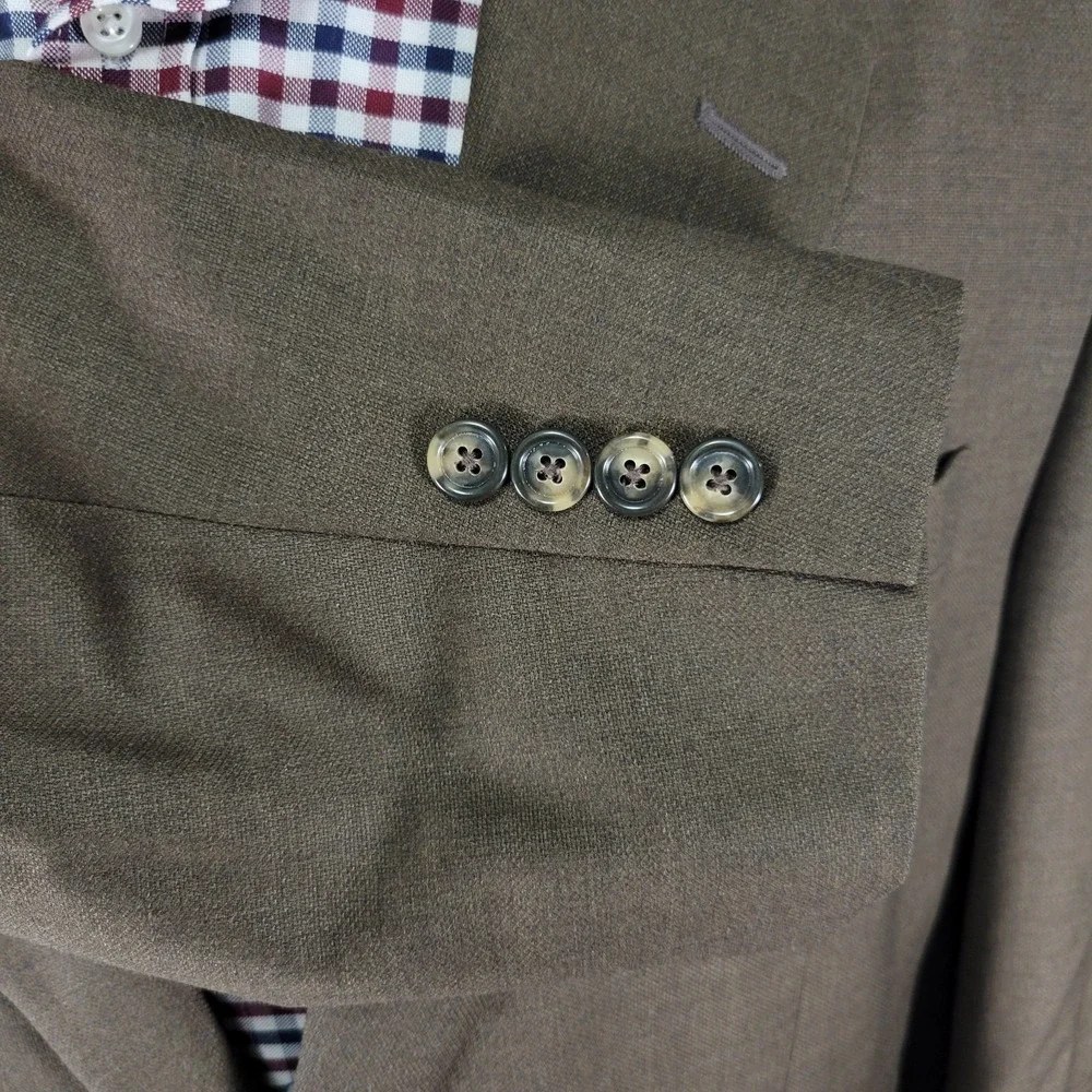 JOS A BANK Men's Sport Coat Blazer Two Button Brown‎ Wool Size 43L